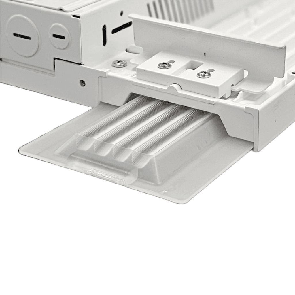 ECO LINEAR HIGHBAY R3 | 180/200/230W Selectable Wattages | 35/40/5000K Selectable CCT | Dual Voltage 120-347V | 10FT Cord & 6FT Suspension Chain Included | RENO-LHB-DV-MW-MCCT-R3-ECO