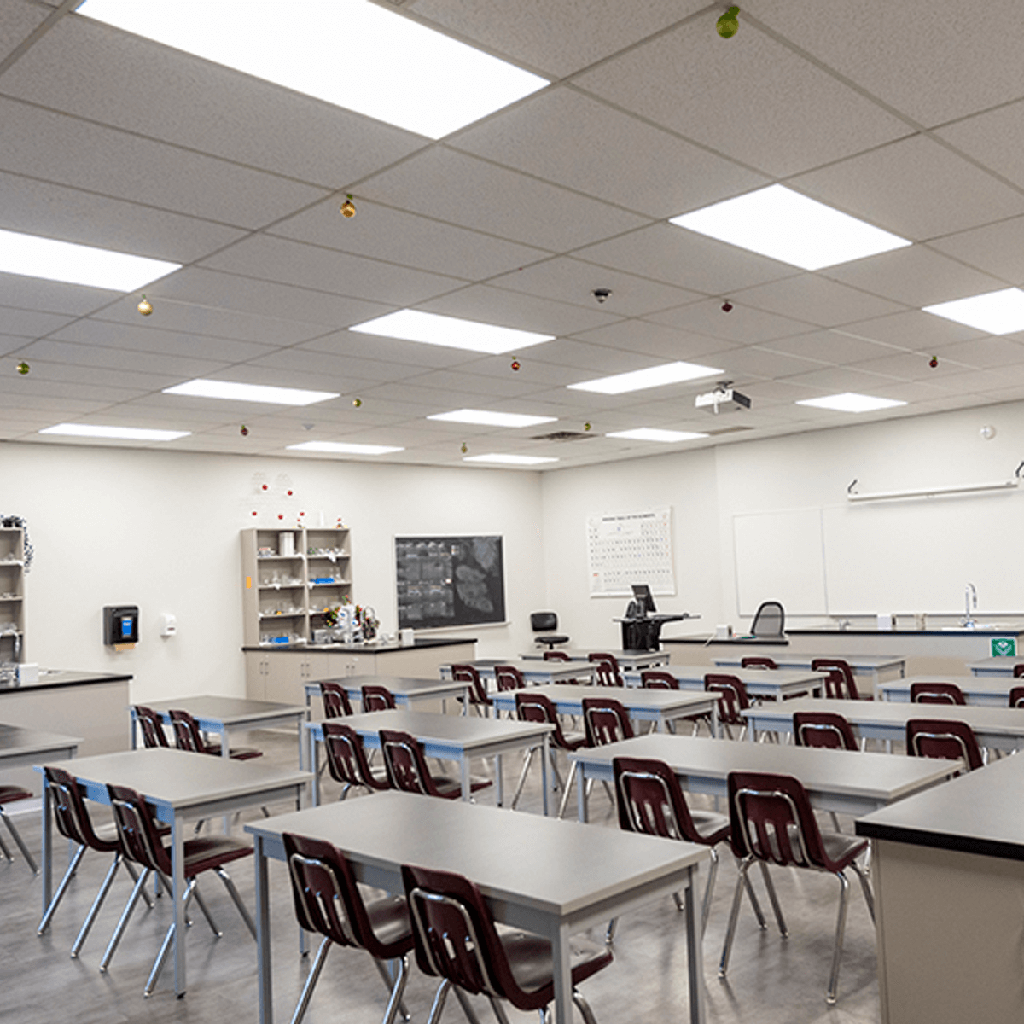 Sensor-Ready 2X4 Back-Lit Panel | **DOES NOT INCLUDE SENSOR** | Selectable Wattage 30/40/50/60W | Selectable CCT 3500/4000/5000K | Up to 133 lm/W | 120-347V | RENO-24BLPL-DV-MW-MCCT-MS